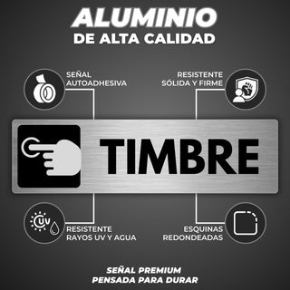 Señal Picar Timbre: material premium resistente a rayos UV y agua