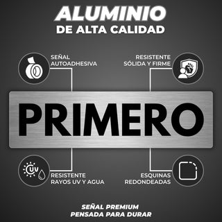 Señal Primer Piso: material premium resistente a rayos UV y agua
