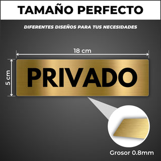 Señal Privado: medidas y grosor del producto