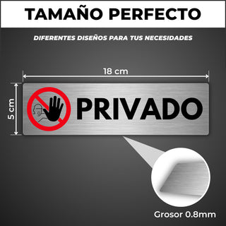 Señal Privado: medidas y grosor del producto