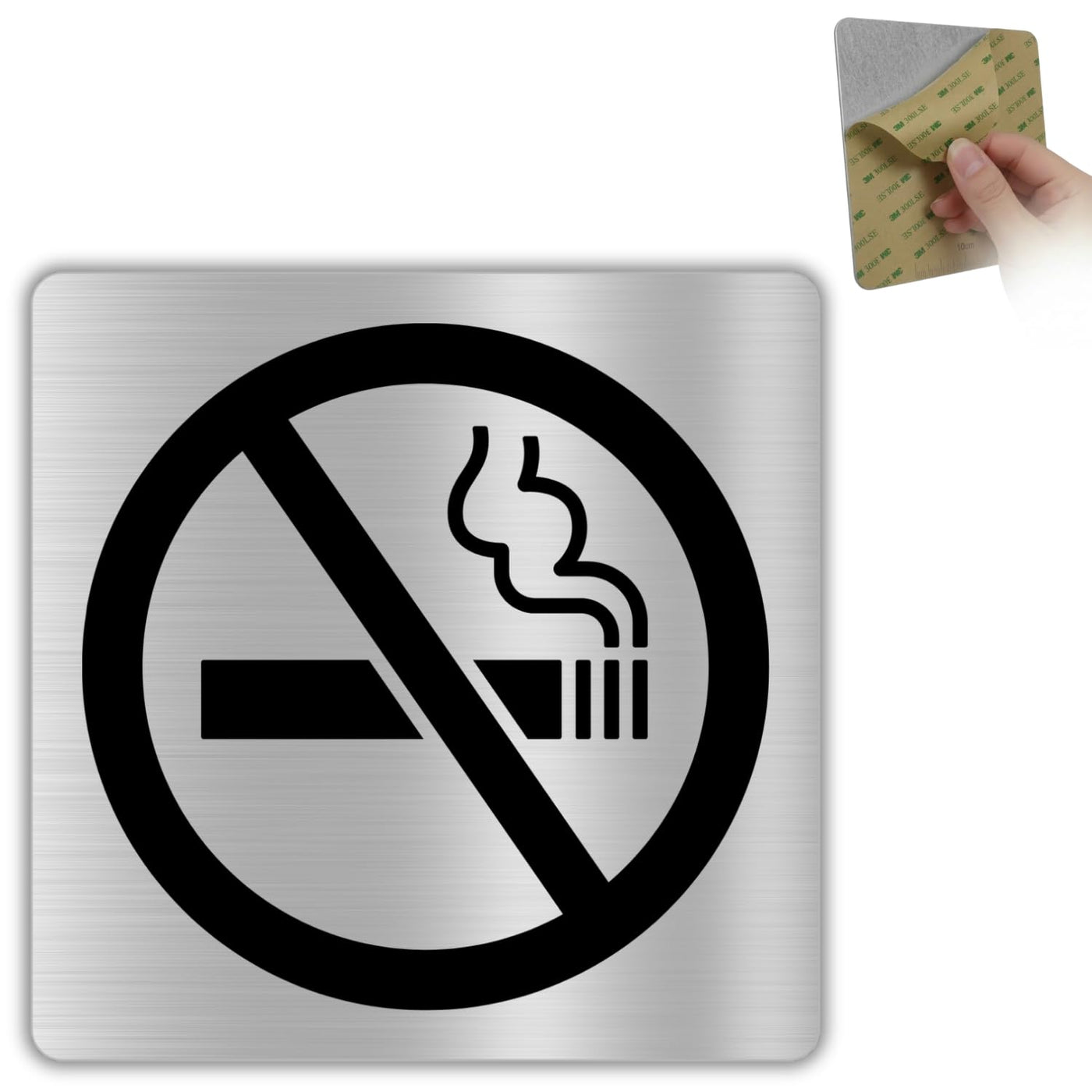 Señal Prohibido Fumar de aluminio, 10x10 cm