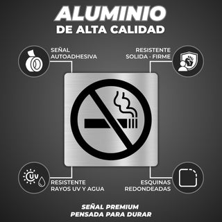Prohibido Fumar: material premium resistente a rayos UV y agua