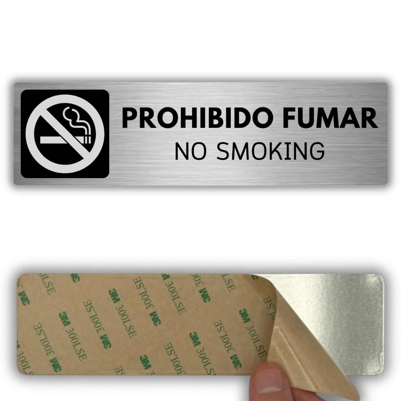 Señal Prohibido Fumar de aluminio, 5x18 cm