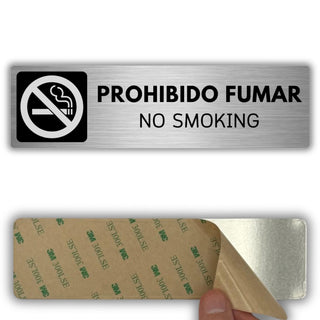 Señal Prohibido Fumar de aluminio, 5x18 cm
