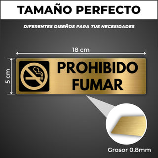Señal Prohibido Fumar: medidas y grosor del producto