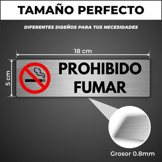 Señal Prohibido Fumar: medidas y grosor del producto