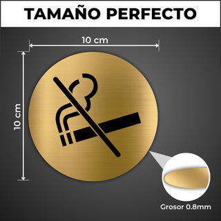 Señal Prohibido Fumar: medidas y grosor del producto