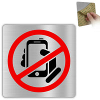 LEIASA | Señal Prohibido Móvil - 10x10 cm - Aluminio - Grosor 0.8 mm - Resistente Exterior - Impresión UV