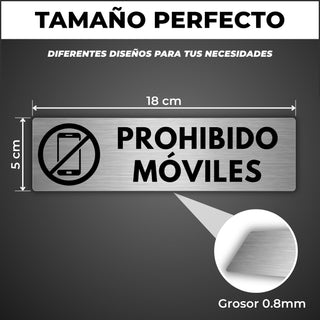 Señal Prohibido Móviles: medidas y grosor del producto