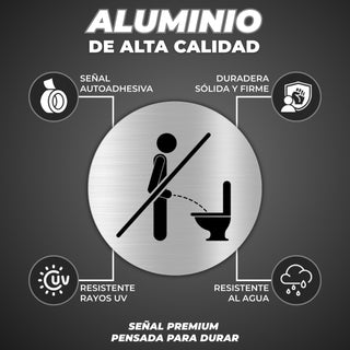 Señal Prohibido Orinar: material premium resistente a rayos UV y agua