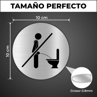 Señal Prohibido Orinar: medidas y grosor del producto