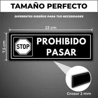 Señal Prohibido Pasar: medidas y grosor del producto