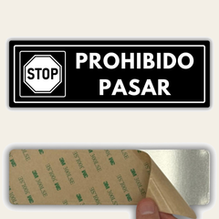 LEIASA | Señal Prohibido Pasar - 7,5 x 23 cm - Acrílico - Grosor 2 mm - Resistente Exterior - Impresión UV