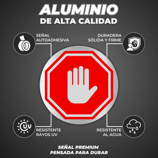 Prohibido Pasar: material premium resistente a rayos UV y agua
