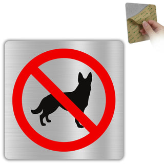 Señal Prohibido Perros de aluminio, 10x10 cm