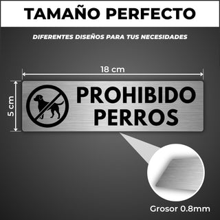 Señal Prohibido Perros: medidas y grosor del producto