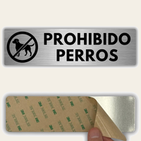 LEIASA | Señal Prohibido Perros - 5x18 cm - Aluminio - Grosor 0.8 mm - Resistente Exterior - Impresión UV