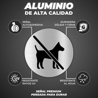 Señal Prohibido Perros: material premium resistente a rayos UV y agua