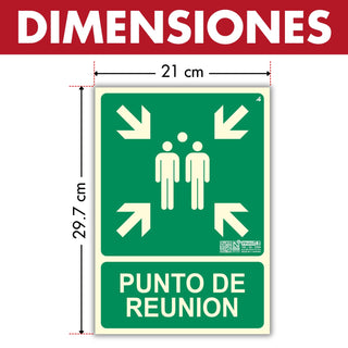 Señal Punto de Reunión Homologada: material premium resistente a rayos UV y agua