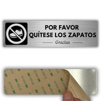 LEIASA | Señal Quitarse los Zapatos - 5x18 cm - Aluminio - Grosor 0.8 mm - Resistente Exterior - Impresión UV