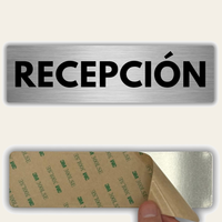 LEIASA | Señal Recepción - 5x18 cm - Aluminio - Grosor 0.8 mm - Resistente Exterior - Impresión UV