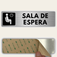 LEIASA | Señal Sala de Espera - 5x18 cm - Aluminio - Grosor 0.8 mm - Resistente Exterior - Impresión UV