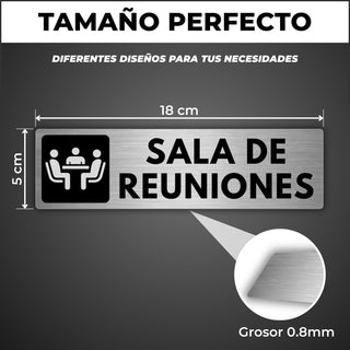 Señal Sala de Reuniones: medidas y grosor del producto