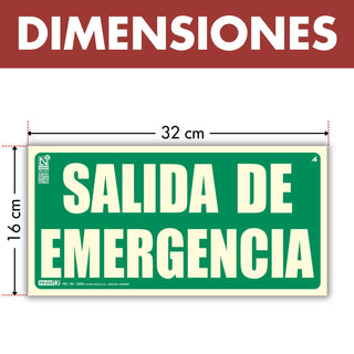 Señal Salida de Emergencia Homologada: material premium resistente a rayos UV y agua