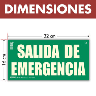 Señal Salida de Emergencia Homologada Sin Marco: material premium resistente a rayos UV y agua