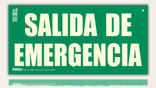 Señal Salida de Emergencia Homologada Sin Marco de pvc fotoluminiscente, 16x32 cm