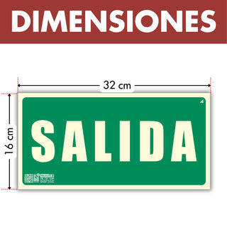 Señal Salida Homologada: material premium resistente a rayos UV y agua