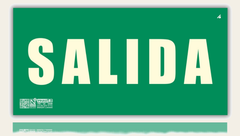LEIASA | Señal Salida Homologada Sin Marco - 16x32 cm - PVC Fotoluminiscente - Clase B - 10 Años