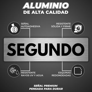 Señal Segundo Piso: material premium resistente a rayos UV y agua