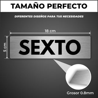Señal Sexto Piso: medidas y grosor del producto