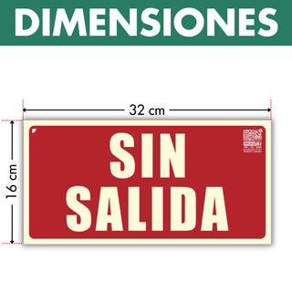 Señal Sin Salida Homologada: medidas y grosor del producto