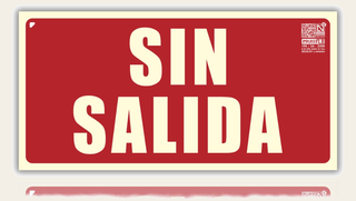 Señal Sin Salida Homologada de pvc fotoluminiscente, 16x32 cm