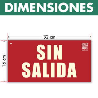 Señal Sin Salida Homologada Sin Marco: medidas y grosor del producto