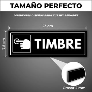 Señal Timbre: medidas y grosor del producto
