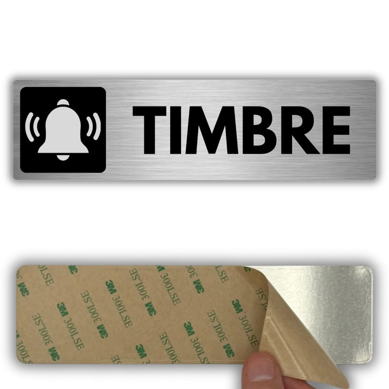 Señal Timbre de Puerta de aluminio, 5x18 cm