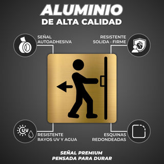 Señal Tirar Puerta: material premium resistente a rayos UV y agua