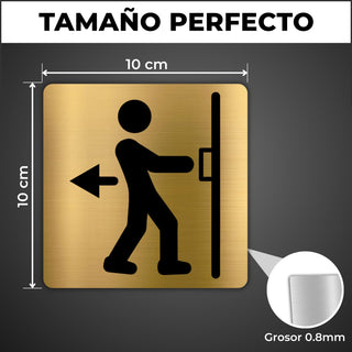 Señal Tirar Puerta: medidas y grosor del producto