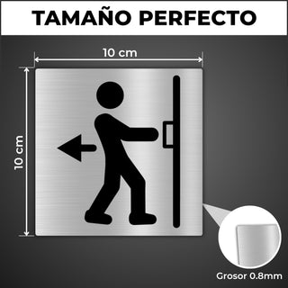 Señal Tirar Puerta: medidas y grosor del producto