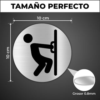 Señal Tirar Puerta: medidas y grosor del producto