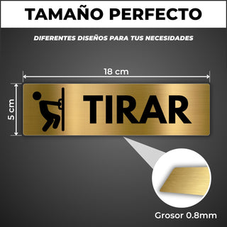 Señal Tirar Puerta: medidas y grosor del producto