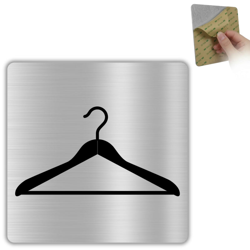 Señal Vestuario de aluminio, 10x10 cm