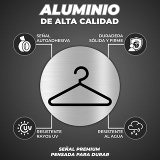 Señal Vestuario: material premium resistente a rayos UV y agua