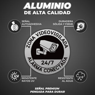 Señal Videovigilancia: material premium resistente a rayos UV y agua