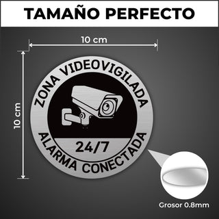Señal Videovigilancia: medidas y grosor del producto