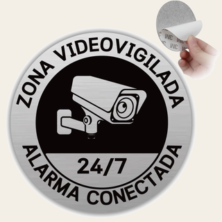 Señal Videovigilancia de aluminio, Ø 10 cm