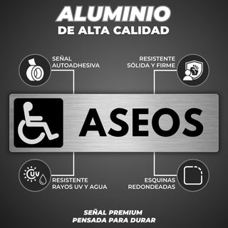Señal WC Discapacidad: material premium resistente a rayos UV y agua